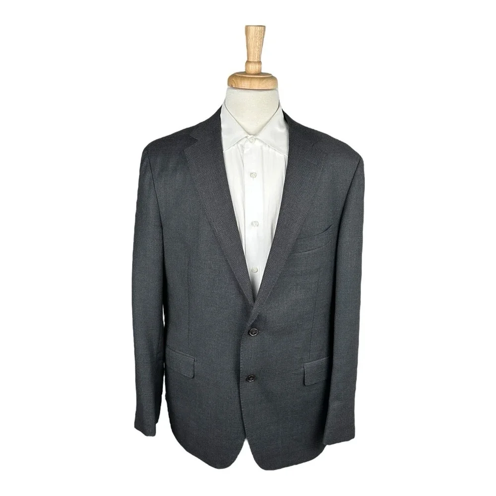 Suit Supply Gray Birdseye Sienna Super 130s Vitale Barberis Wool Blazer 48R